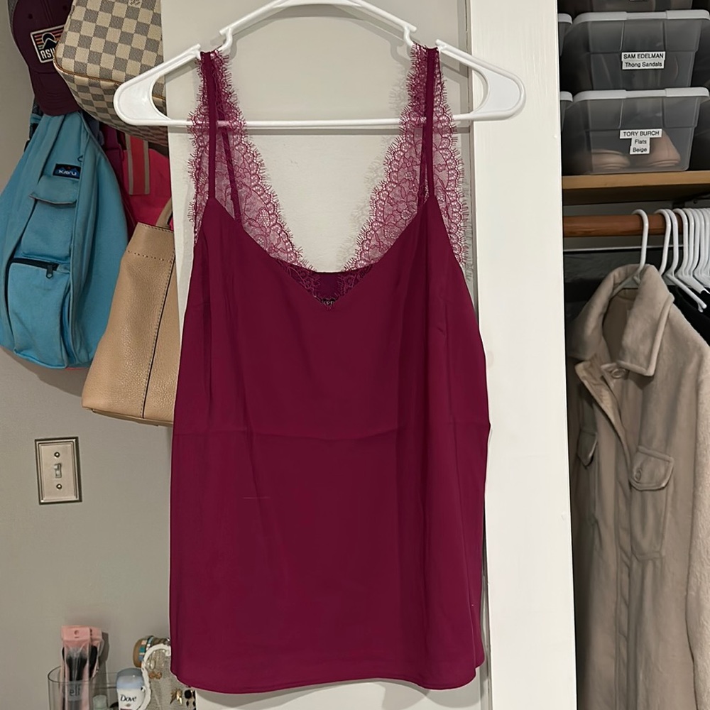 Express lace spaghetti strap blouse tank